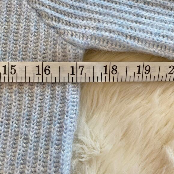 Michael Kors Wool-Blend Peekaboo Sweater Cold Shoulder Blue XS - Picture 12 of 13